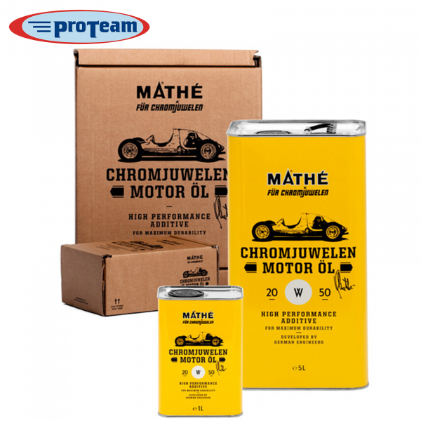 MATHÉ Chromjuwelen Motor Öl 20W-50 1,0 l + 5,0 l – klassisches Mehrbereichsöl für Oldtimer von 1950 bis 1970