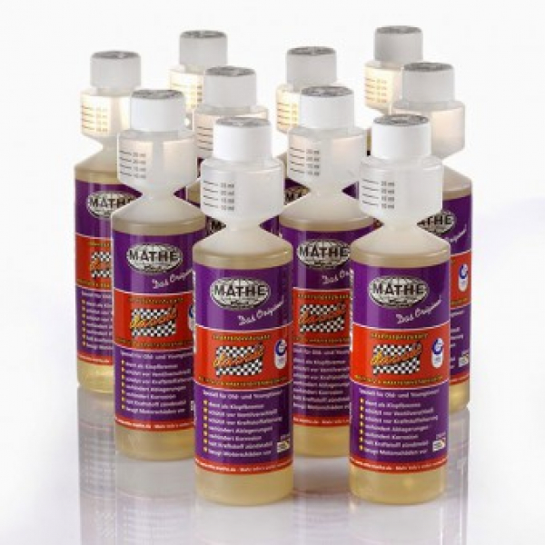 MATHÉ Classic Kraftstoff-Stabilisator 10 * 250ml – Benzin-Zusatz für Oldtimer gegen Alterung, Rost und Startprobleme