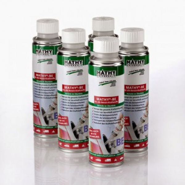 MATHY-BE Benzin-Additiv – 5 * 250 ml Kraftstoffzusatz zur Reinigung und Pflege von Ottomotoren